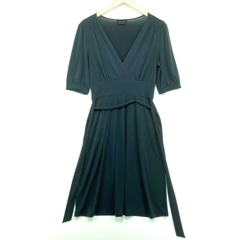 Max And Cleo Belted Faux Wrap Fit and Flare Midi Dress Size Small